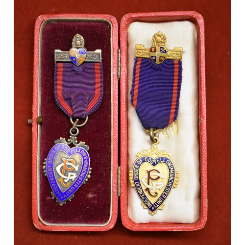 238 - Masonic Medals from 1912 and 1932 Two (x2) . One Sterling Silver and the other Gilt metal. Hallmarke... 