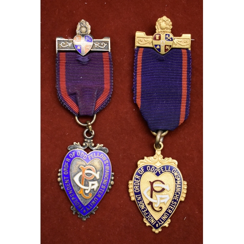 238 - Masonic Medals from 1912 and 1932 Two (x2) . One Sterling Silver and the other Gilt metal. Hallmarke... 