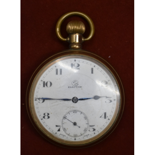 239 - 9ct Rose Gold Pocket Watch Albert, with Plated Open Faced Pocket Watch. 9ct Gold Albert measures app... 