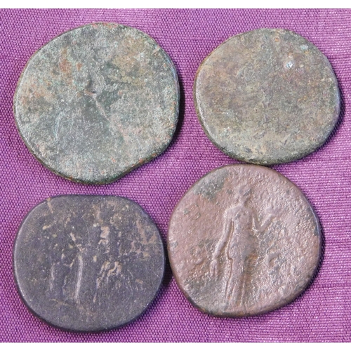 25 - Roman Sestertius (4) worn, poor to fair condition. (4 in total)