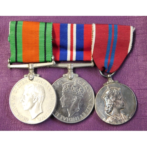 258 - British WWII & EIIR Medal trio including Defence Medal, 1939-45 Medal and Queen's 1953 Coronation Me... 