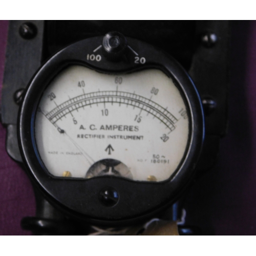 259 - British WWII A.C. Amperes Rectifier Instrument used by the RAF on Planes and Vehicles