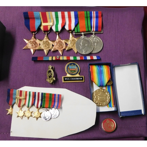 266 - British WWII six place 8th Army and Normandy Medal group and three miscellaneous medals awarded to F... 