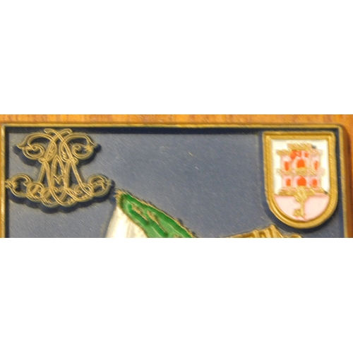 267 - British 22nd Locating Battery (Gibraltar) Royal Artillery Regiment Placard, made by Valiant Heraldic... 