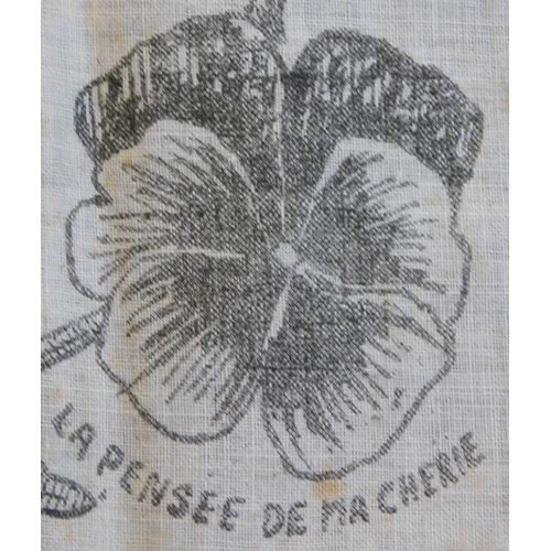 292 - French Souvenir De Salonique printed panel (or handkerchief) showing the Zeppelins LZ85s skeletal... 