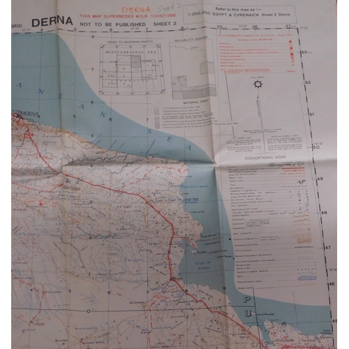 294 - Egypt and Cyrenaica 1:250,000 series - sheet 2 Derna. MDR 1006/1753. Folding map in colour 25 by 35 ... 