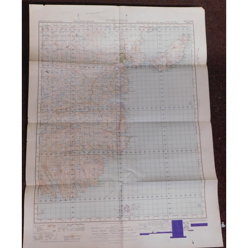 296 - Scotland War Office Edition, 'Stornoway', sheet 14, ordnance survey map, published 1950, folded