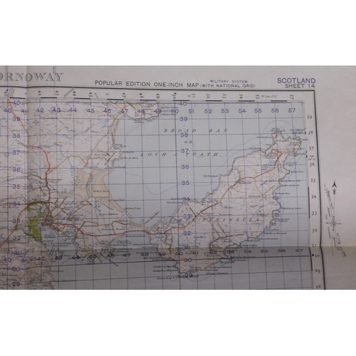 296 - Scotland War Office Edition, 'Stornoway', sheet 14, ordnance survey map, published 1950, folded