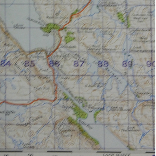 297 - Scotland - 'Ullapool & Loch Ewe' War office Edition, sheet 19, Ordnance survey map, published 1949 f... 