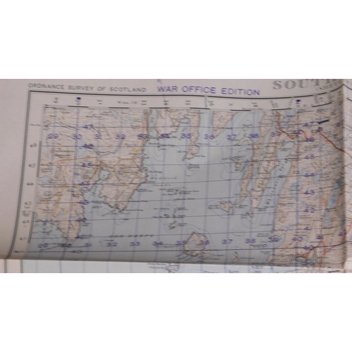 299 - Scotland War office Edition - ordnance Survey - sheet 4, south mainland (Shetland Islands) folded, m... 