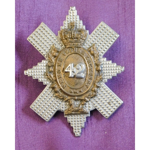 307 - British reproduction Victorian 42nd Foot NCOs Glengarry Badge (later 1st battalion of The Black Watc... 