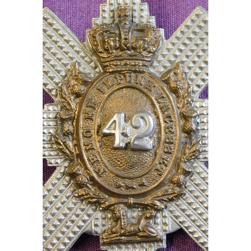 307 - British reproduction Victorian 42nd Foot NCOs Glengarry Badge (later 1st battalion of The Black Watc... 