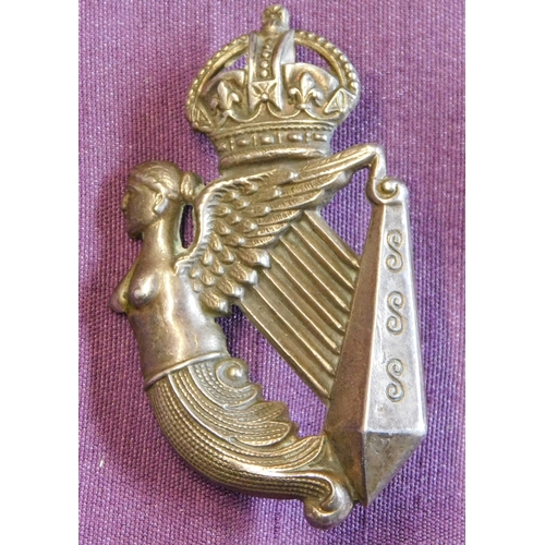 309 - British WWI/II 16th/5th King's Royal Lancers & King's Royal Irish Hussars NCO's Arm Badge, white met... 