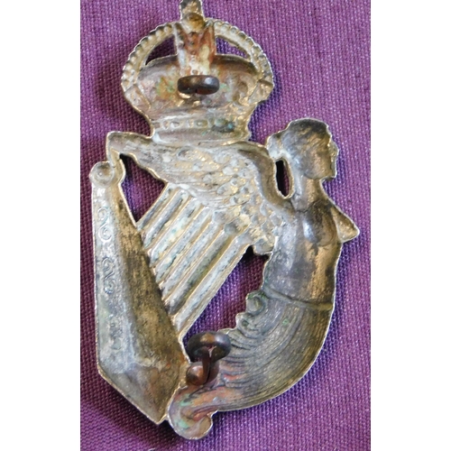 309 - British WWI/II 16th/5th King's Royal Lancers & King's Royal Irish Hussars NCO's Arm Badge, white met... 