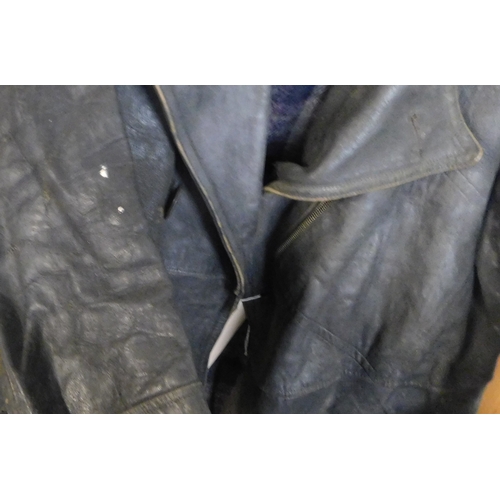 342 - British Leather 1940s long coat, some wear overall and some stitching has come apart but in good ove... 