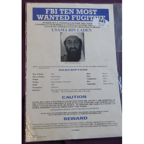 345 - American FBI Ten Most Wated Fugitives - (Usama Bin Laden) comes from the Pearl Continental Hotel , P... 