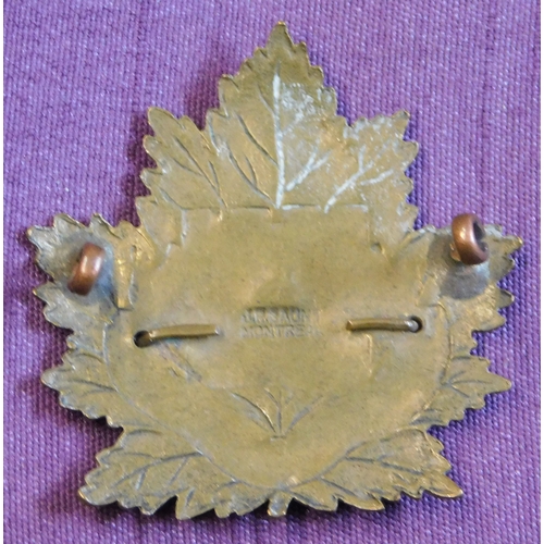 350 - British Commonwealth WWII Canadian Fort Garry Horse Regiment CEF Cap Badge, bi-metal with lugs and s... 