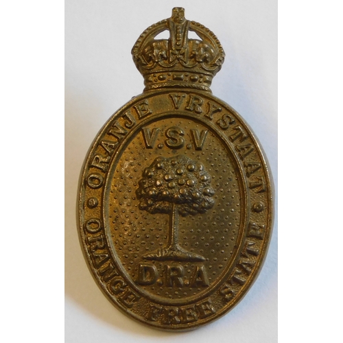 351 - British Commonwealth South African Army WWII Orange Free State Rifle Defence Association Cap Badge