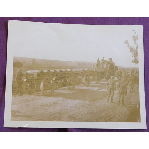 353 - British WWI Press Photograph of waggon train of 9