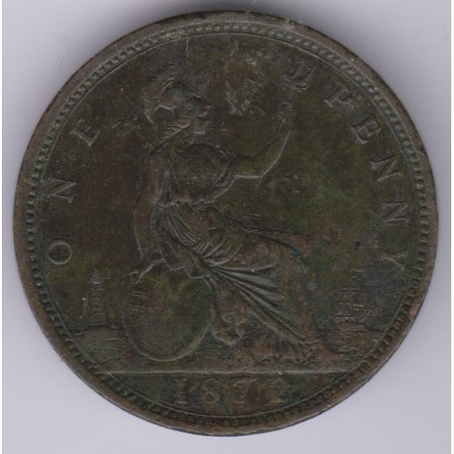 65 - Great Britain 1872 Penny, EF