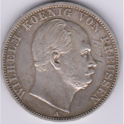 76 - Germany (Prussia) 1867 Silver Thaler, VF, obv inscribed by hand 