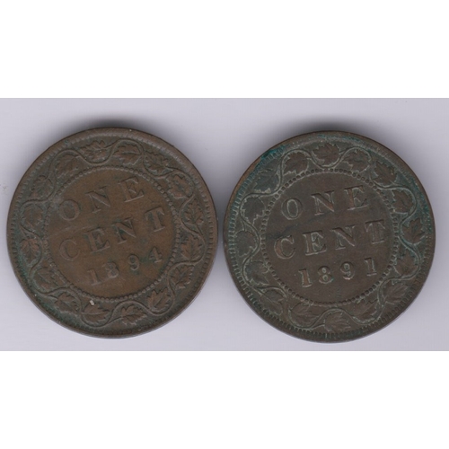 90 - Canada 1891 and 1894 Cents, both GVF (2)