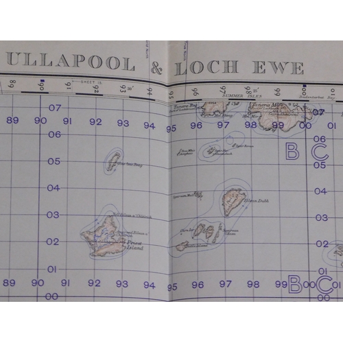 297 - Scotland - 'Ullapool & Loch Ewe' War office Edition, sheet 19, Ordnance survey map, published 1949 f... 