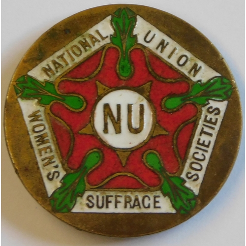 300 - British National Union of Women's Suffrage Societies 1908-1918 Badge, made by 'Partridge, 72 dean St... 