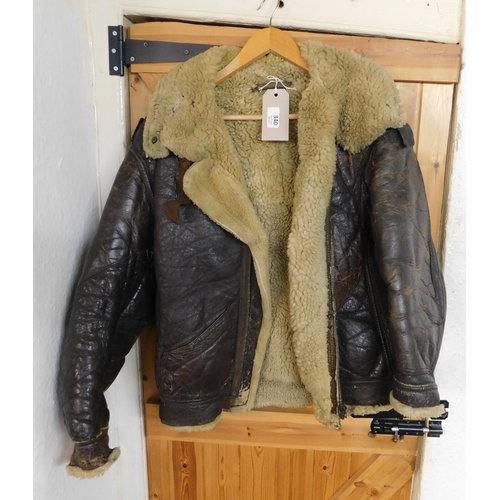 340 - American WWII USAAF ANJ-4 Bomber flying jacket. This heavy duty flight jacket was first introduced i... 