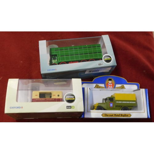 699 - Oxford Diecast (x3). Guards Armoured Division Truck. British Rail Mobile Soil Testing Lab 76TR003. A... 