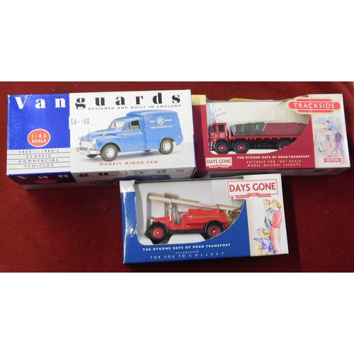 700 - Lledo. Vehicles (x3). Vanguards RAC Morris Minor Van. DG012024 Dennis Fire Engine London Fire Brigad... 