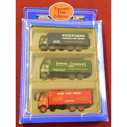 704 - Gilbow First Editions. Lorries (x3). Scale 1:76. Pickford's. London Carriers. British Road Services.... 