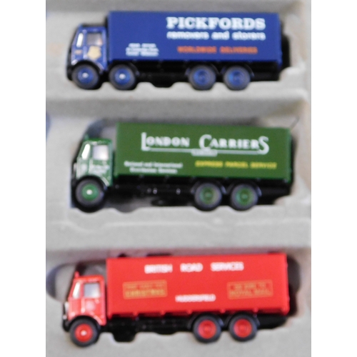 704 - Gilbow First Editions. Lorries (x3). Scale 1:76. Pickford's. London Carriers. British Road Services.... 