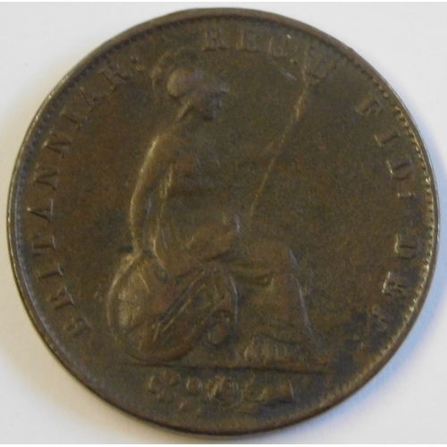 51 - Great Britain 1843 Victoria Halfpenny, NVF. Scarce