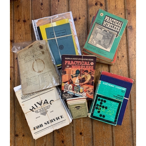 248 - Data Manuals and Wireless Magazines. A collection of vintage wireless magazines and manuals, includi... 