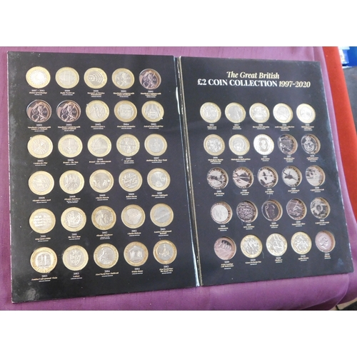 128 - Great Britain £2 coin collection in special album (38), several scarce3, mostly EF-AUNC. Scarce lot ... 