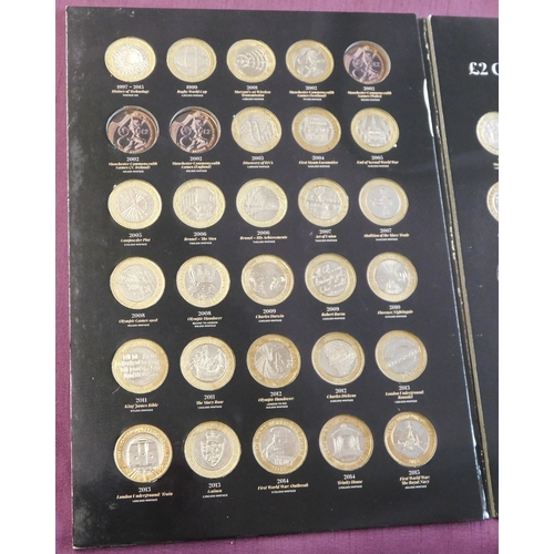 128 - Great Britain £2 coin collection in special album (38), several scarce3, mostly EF-AUNC. Scarce lot ... 