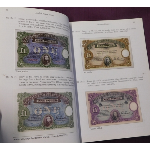 214 - English Paper Money: Treasury And Bank Of England Notes From 1694. A paperback book edited by Pam We... 