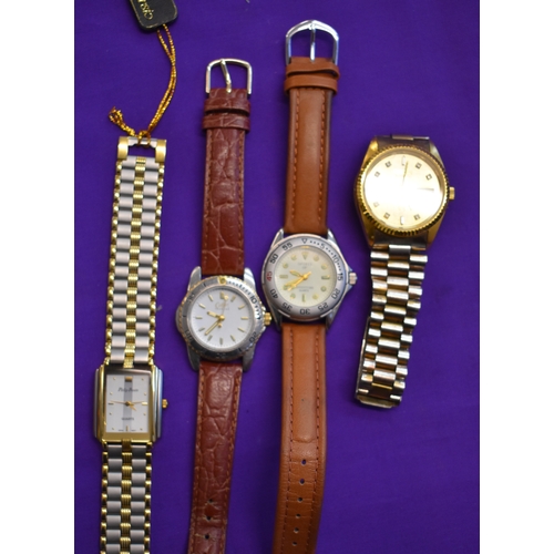 229 - Four (4) Wrist Watches. Centaur Automatic, Men's size with metal bracelet. Day and date indicator. S... 