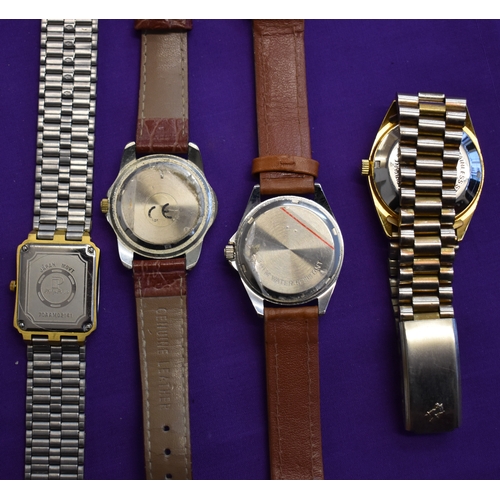 229 - Four (4) Wrist Watches. Centaur Automatic, Men's size with metal bracelet. Day and date indicator. S... 