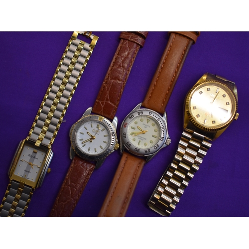 229 - Four (4) Wrist Watches. Centaur Automatic, Men's size with metal bracelet. Day and date indicator. S... 