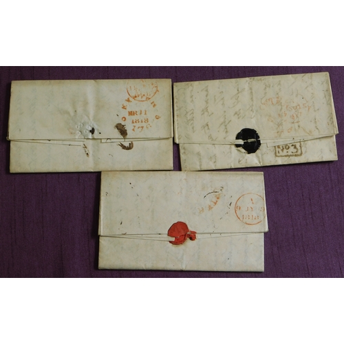 18 - Great Britain 1817-1818 Postal History EL's, three posted Exeter to Rugby