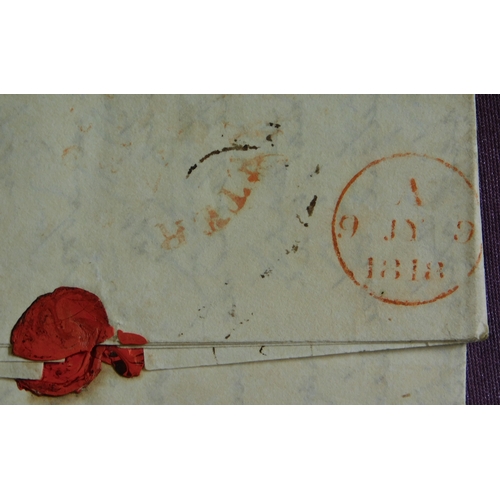18 - Great Britain 1817-1818 Postal History EL's, three posted Exeter to Rugby