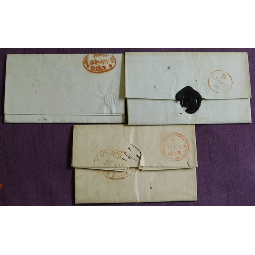 25 - Great Britain 1818-1833 Postal History EL's, three posted to London Districts