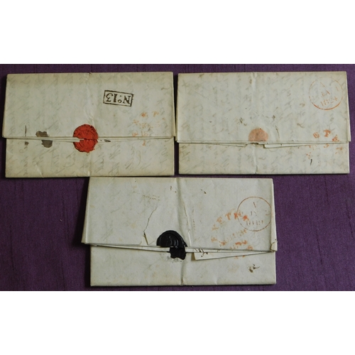 27 - Great Britain 1819-1824 Postal History EL's, three posted Exeter to Rugby