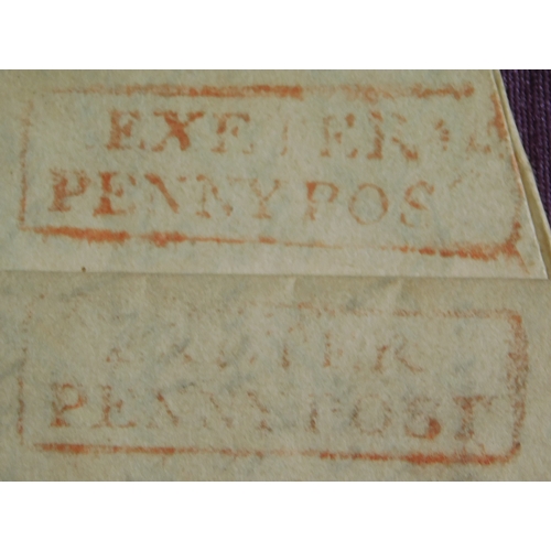 31 - Great Britain 1821-1824 Postal History EL's, three posted Exeter to Rugby