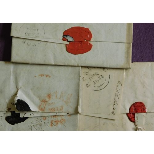 32 - Great Britain 1822-1831 Postal History EL's, three including Exeter to Rugby, Balliol to Rugby and B... 