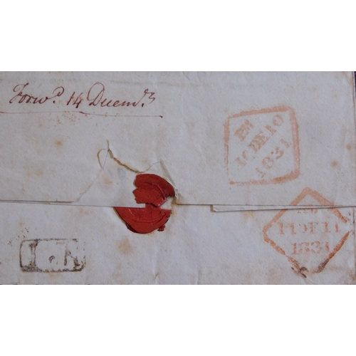 35 - Great Britain 1824-1831 Postal History EL Canterbury to Tenterden, EL Cotesbach to Eastbourne wrappe... 
