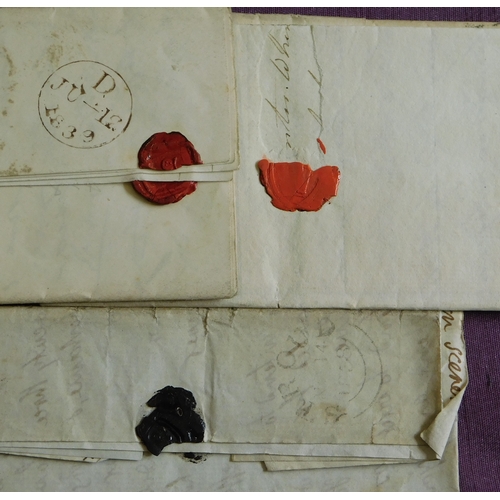 37 - Great Britain 1825-1839 Postal History. Three EL's posted to Newton House near Rugby