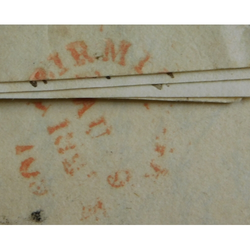 38 - Great Britain 1827 Postal History EL dated 9 Aug 1827 posted to Rugby manuscript 6 red 'Too Late' an... 